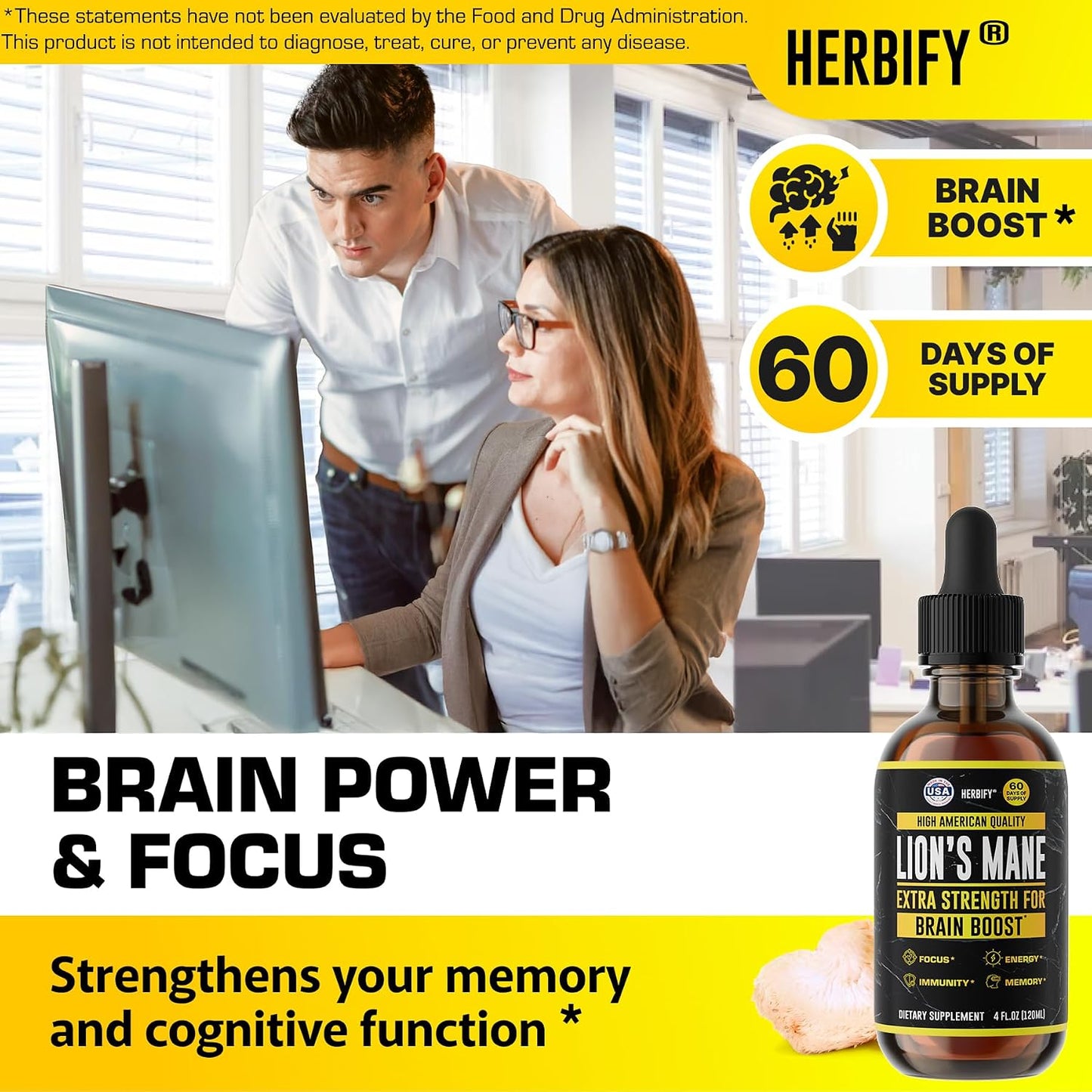 HERBIFY Bundle - Lions Mane Drops & Lemon Balm - Brain and Immune Support - PrimeBioHealth - canada supplements