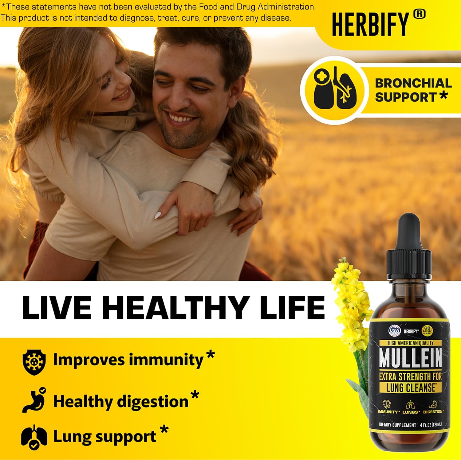 HERBIFY Bundle - Mullein Leaf Extract & Vitamin D3 - Respiratory Support & Immune Boost - PrimeBioHealth - canada supplements