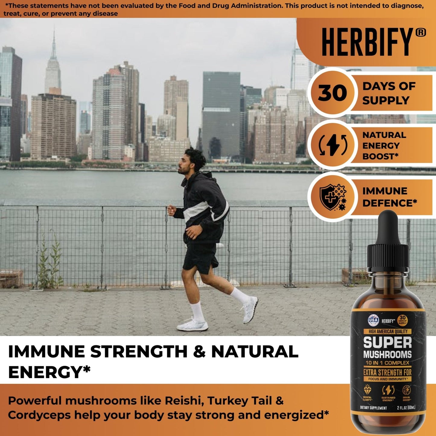 HERBIFY Lions Mane Supplement - Daily Mushroom Supplement for Memory, Focus & Clarity - Brain Booster - Lions Mane Tincture for Immune Support - 4 Fl oz - PrimeBioHealth - canada supplements