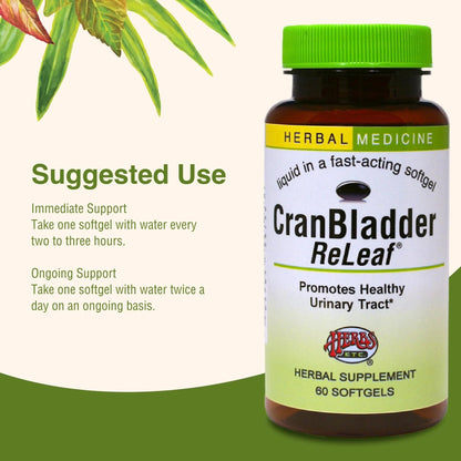 Herbs Etc. CranBladder ReLeaf Softgels - Bladder Health Support - Natural Supplement Formula to Aid Urinary Health & Comfort - Optimal Urinary Support with Cranberry - 60 Softgels (60 Servings) - PrimeBioHealth - canada supplements