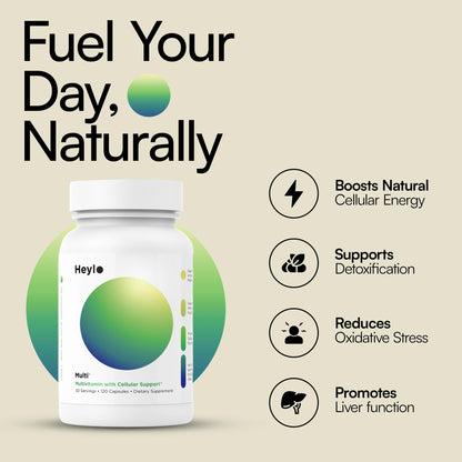 Heylo Multi+ Advanced Multivitamin Supplement – Boosts Energy, Enhances Immune Support, Provides Antioxidant Protection, Promotes Detoxification - PrimeBioHealth - canada supplements