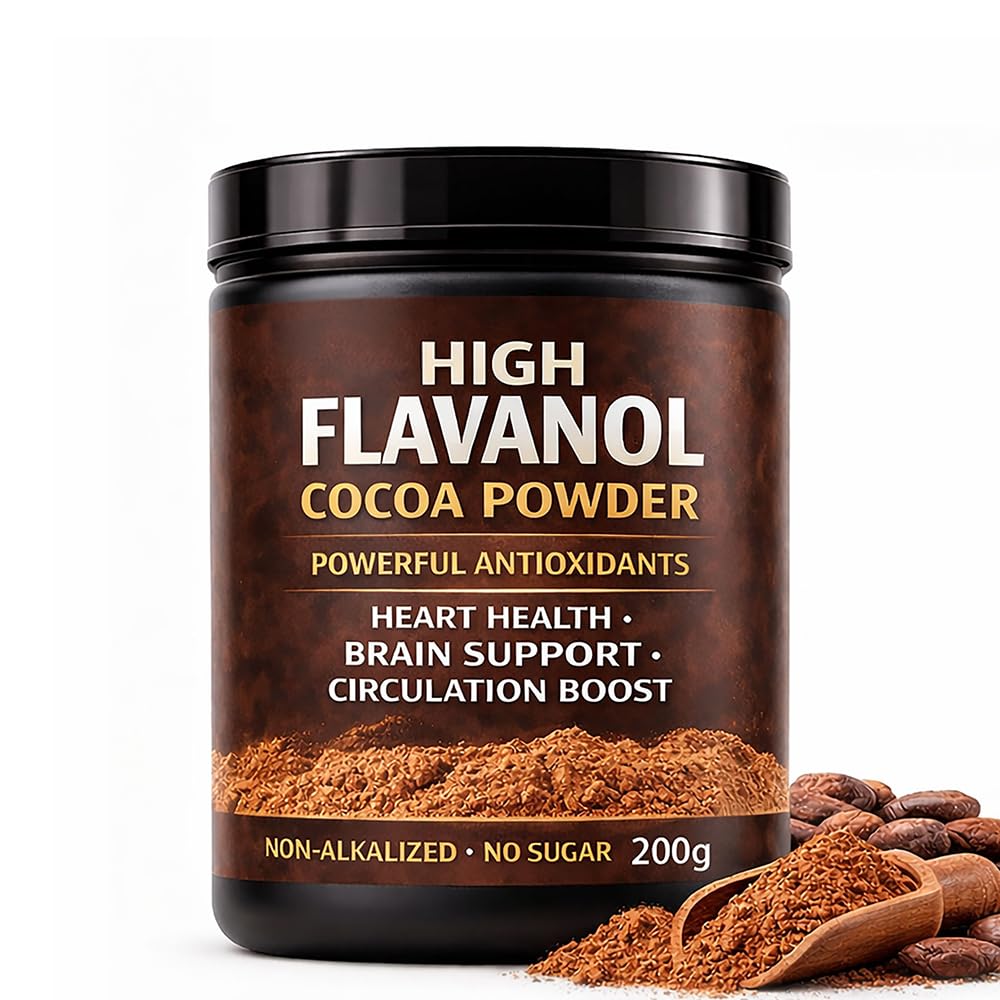 High Flavanol Cocoa Powder, Flavanol Rich Cocoa Powder– 1200mg Cocoa Flavanols – 10X More Flavanols – Supports Heart Health, Nitric Oxide & Energy - PrimeBioHealth - canada supplements