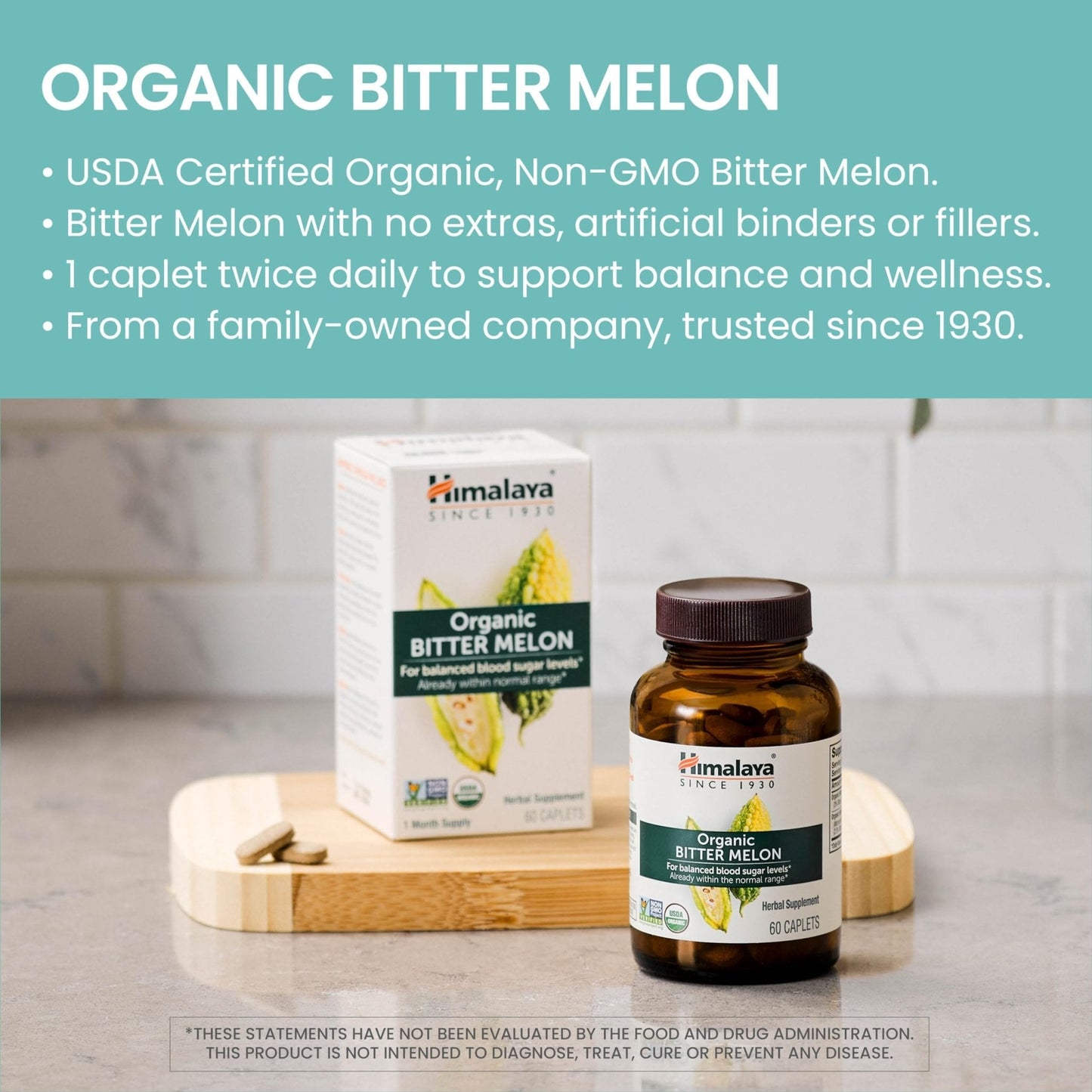 Himalaya Organic Bitter Melon - Herbal Glucose Metabolism Support - USDA Organic, Non-GMO, Vegan, Gluten Free - PrimeBioHealth - canada supplements