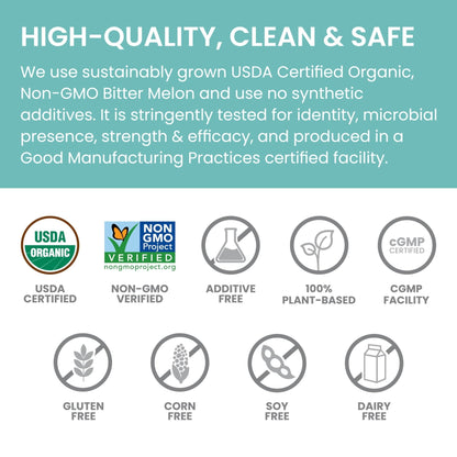 Himalaya Organic Bitter Melon - Herbal Glucose Metabolism Support - USDA Organic, Non-GMO, Vegan, Gluten Free - PrimeBioHealth - canada supplements