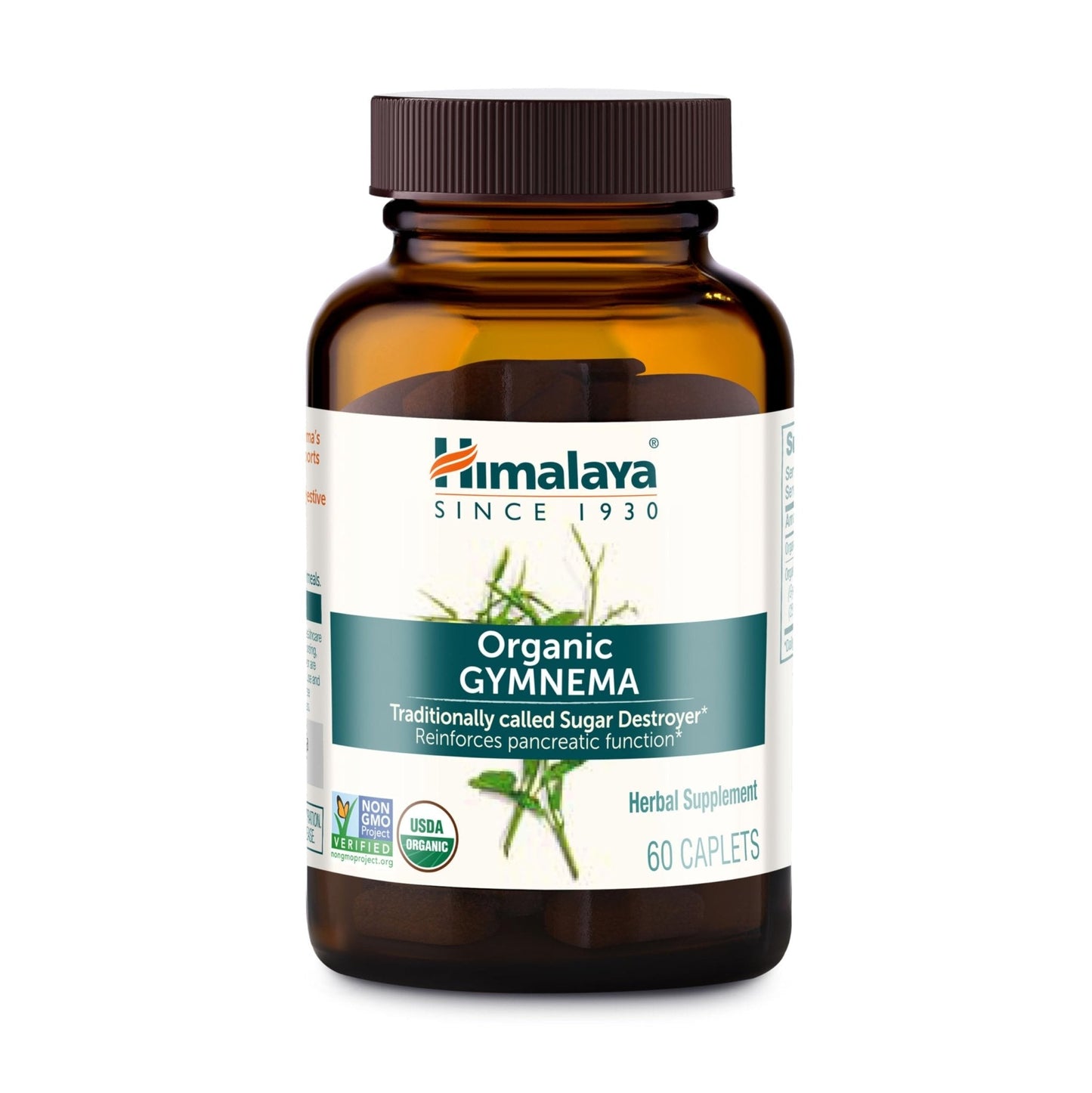 Himalaya Organic Gymnema Sylvestre – Herbal Glucose Metabolism Support - USDA Organic, Non-GMO, Vegan, Gluten Free, Additive Free, 700 mg, 60 Caplets - PrimeBioHealth - canada supplements