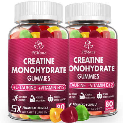 HMone Creatine Monohydrate Gummies - 5g for Men & Women, 160 Count and Creatine Chewable Supplements for Muscle Gain, Muscle Strength, Energy Boost - PrimeBioHealth - canada supplements