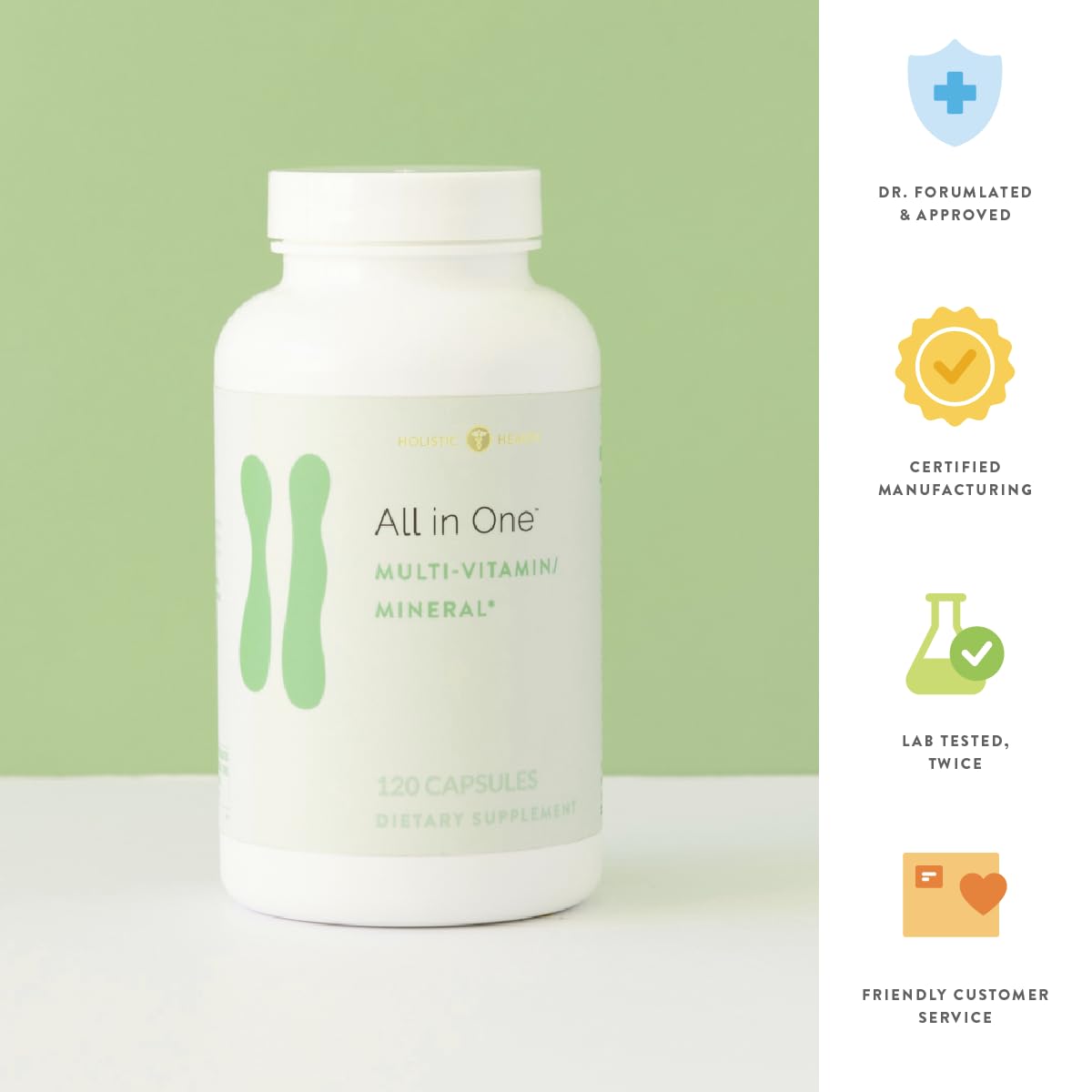 Holistic Health All in ONE Multi Vitamin and Mineral for Antioxidant Boost, Multi Minerals Supplement for Supporting Methylation - PrimeBioHealth - canada supplements