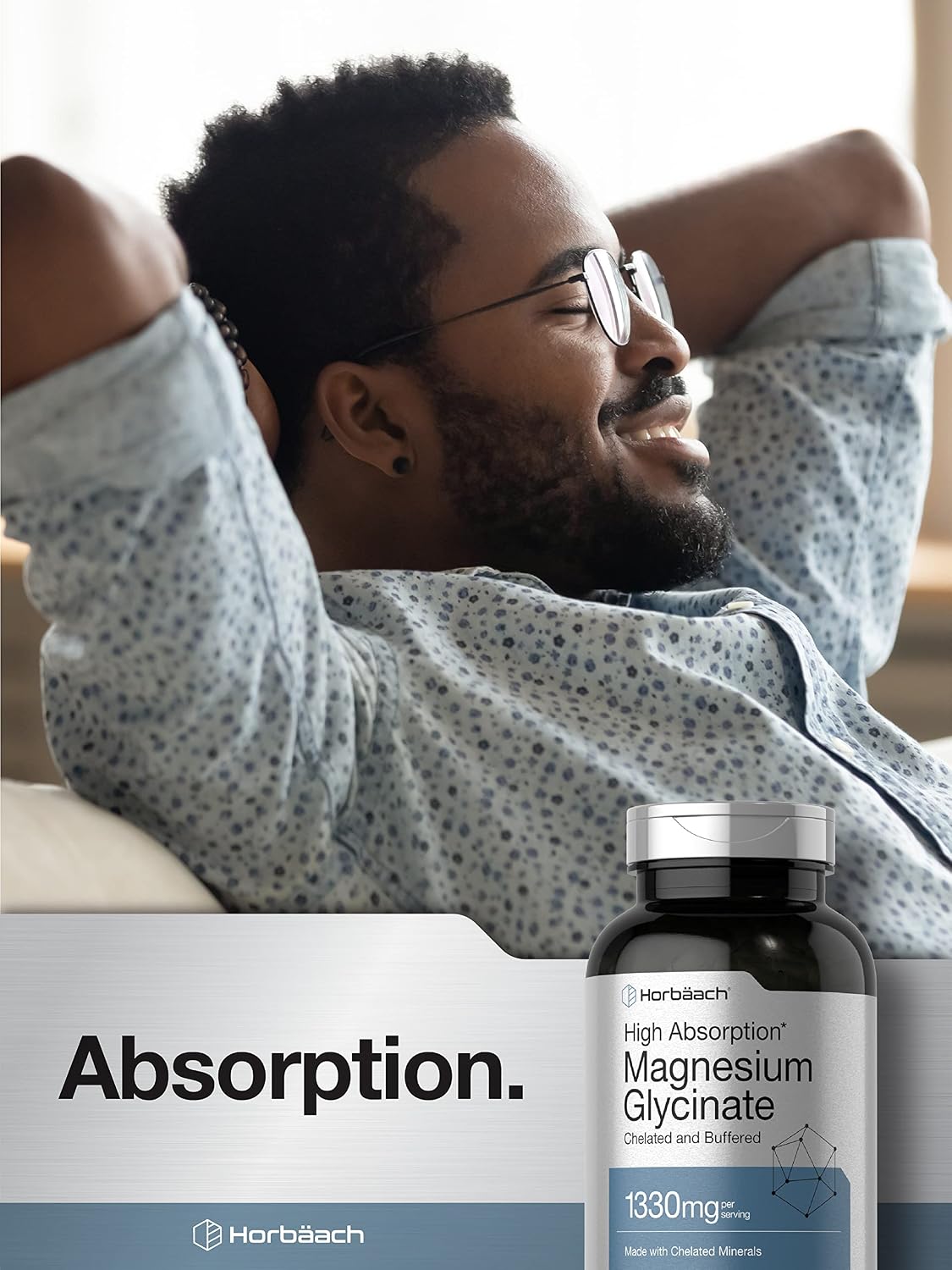 Horbaach Magnesium Glycinate 1330mg | 250 Capsules | Buffered with Chelated Minerals | 240 mg per Serving | Non-GMO, Gluten Free Supplement - PrimeBioHealth - canada supplements
