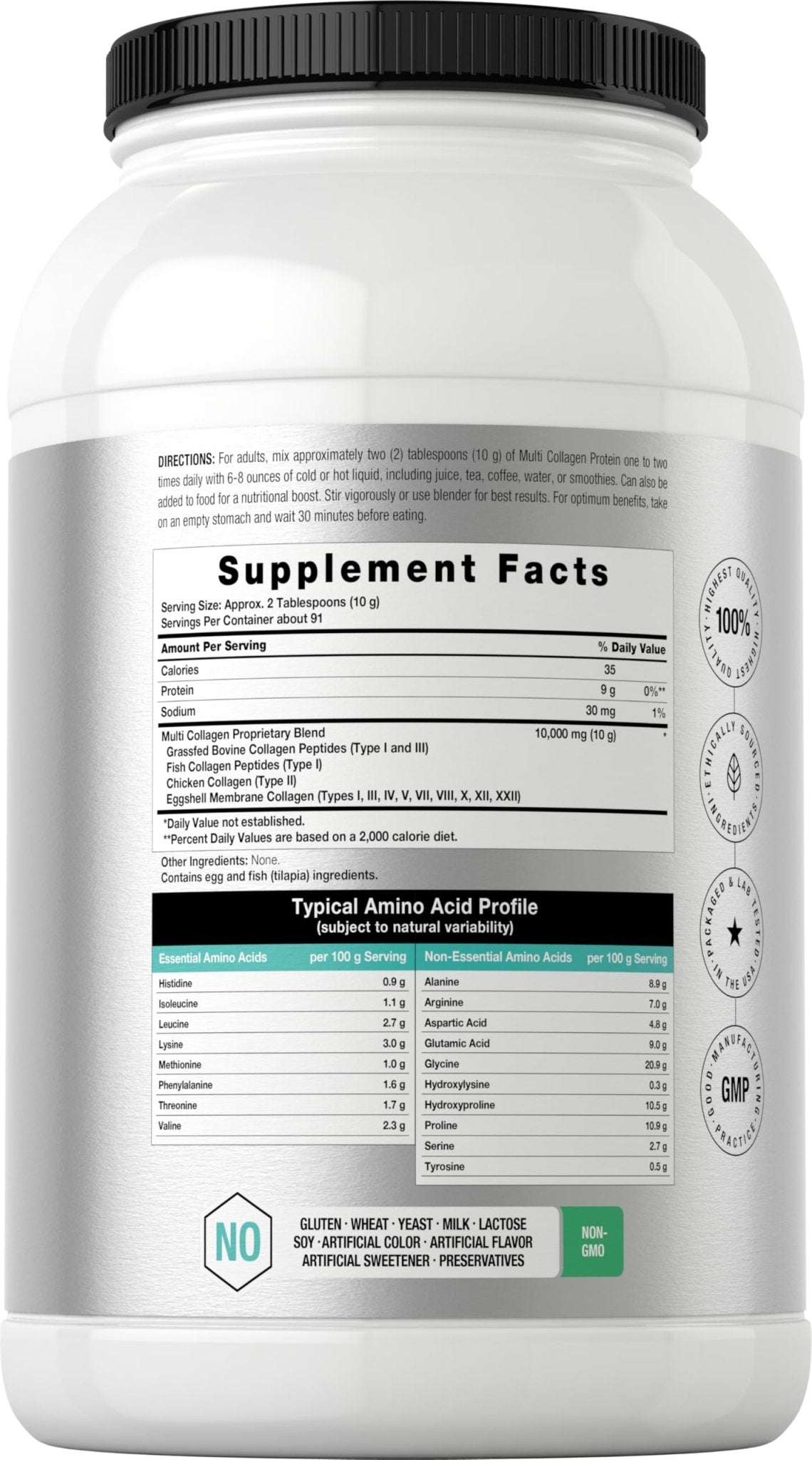 Horbaach Multi Collagen Protein Powder 32 oz | Types I, II, III, IV, V, VII, VIII, X, XII, and XXII | Grassfed Collagen Peptides - PrimeBioHealth - canada supplements