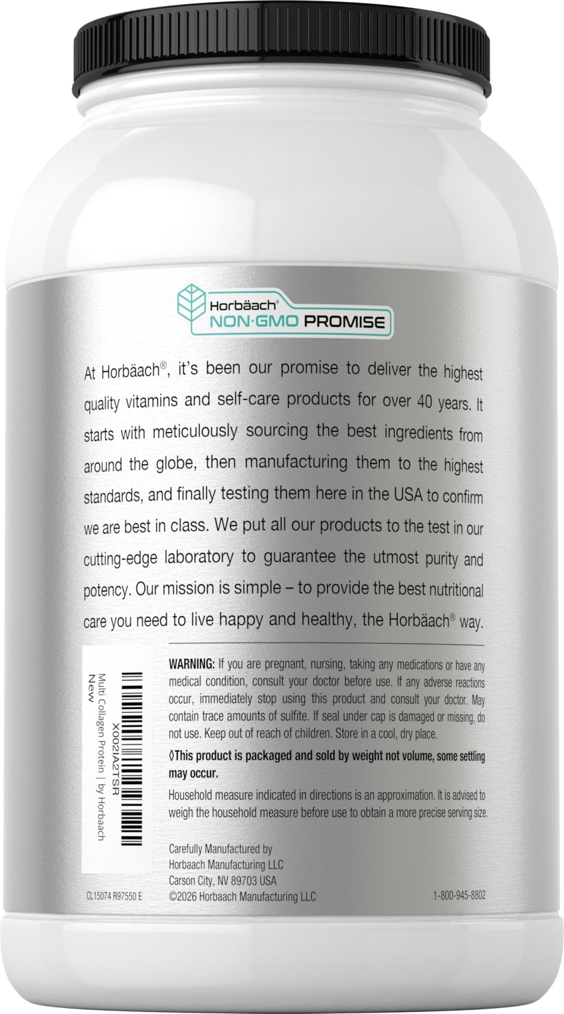 Horbaach Multi Collagen Protein Powder 32 oz | Types I, II, III, IV, V, VII, VIII, X, XII, and XXII | Grassfed Collagen Peptides - PrimeBioHealth - canada supplements