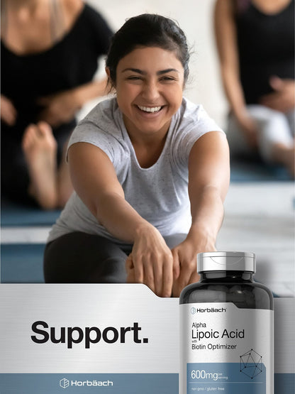 Horbäach Alpha Lipoic Acid 600mg | 240 Capsules | with Biotin Optimizer | Non-GMO and Gluten Free Supplement - PrimeBioHealth - canada supplements
