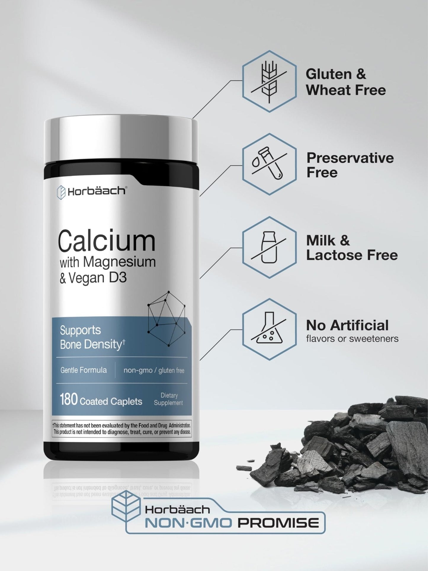 Horbäach Calcium Magnesium D3 | 180 Coated Caplets | Supports Bone Density | Supplement for Men and Women - PrimeBioHealth - canada supplements