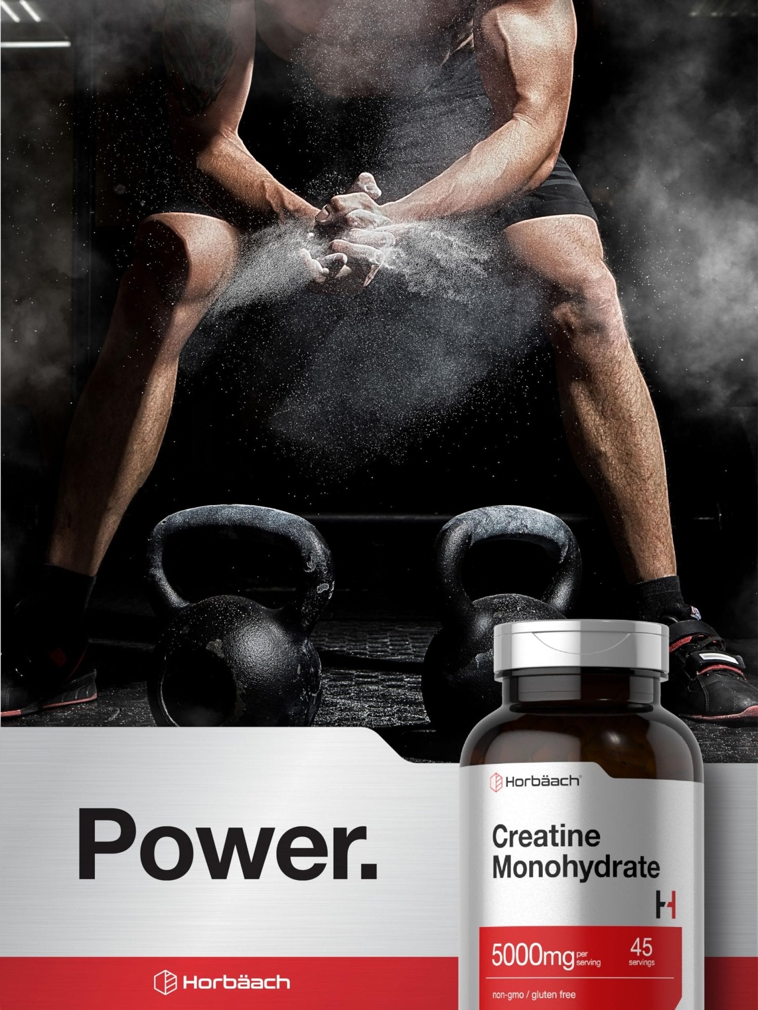 Horbäach Creatine Monohydrate | 5g | 225 Capsules | Non-GMO, Gluten Free Supplement - PrimeBioHealth - canada supplements