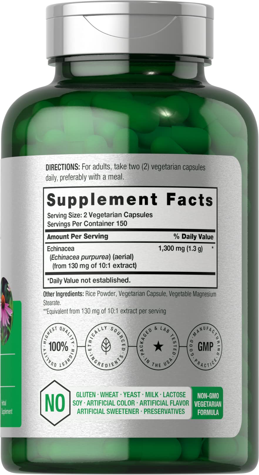 Horbäach Echinacea Extract Capsules | 300 Count | Vegan, Non-GMO, Gluten Free Supplement - PrimeBioHealth - canada supplements