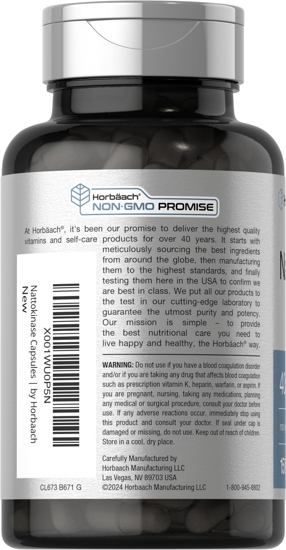 Horbäach Nattokinase Supplement 4000 FU | 150 Capsules | Non-GMO, Gluten Free - PrimeBioHealth - canada supplements
