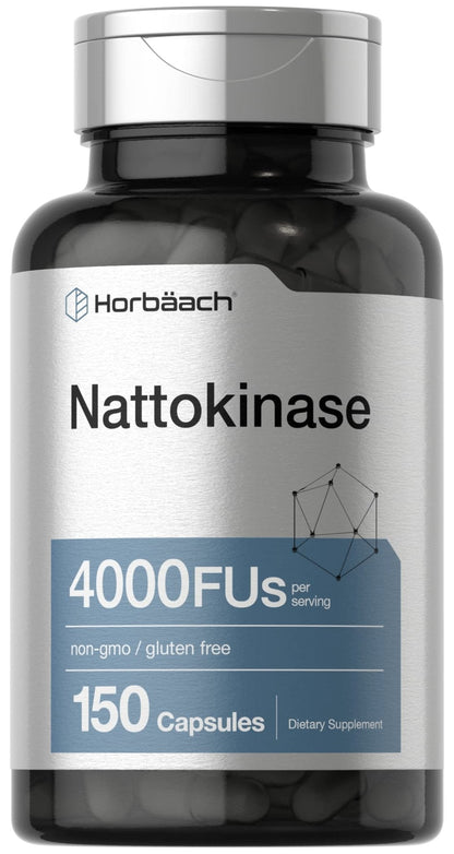 Horbäach Nattokinase Supplement 4000 FU | 150 Capsules | Non-GMO, Gluten Free - PrimeBioHealth - canada supplements
