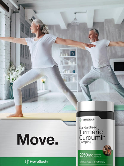 Horbäach Turmeric Curcumin Supplement | 180 Capsules | with Black Pepper & Tart Cherry | Non-GMO & Gluten Free - PrimeBioHealth - canada supplements