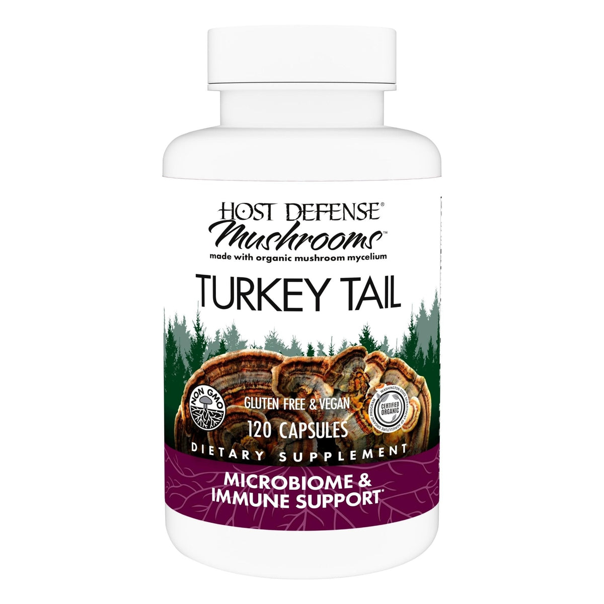 Host Defense Turkey Tail Capsules - Digestive Health & Immune Response Support Supplement - Mushroom Supplement for Gastrointestinal - PrimeBioHealth - canada supplements