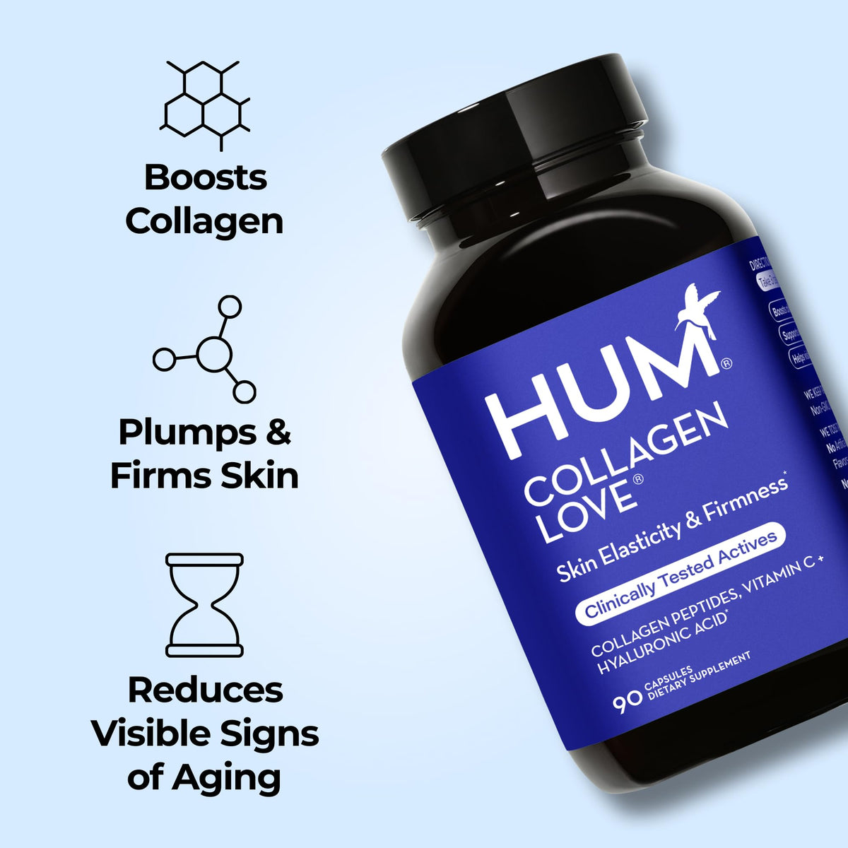 HUM Collagen Love Skin Supplement, Collagen Peptides Capsules with Hyaluronic Acid & Vitamin C, Supports Firm Skin & Helps Minimize Signs of Aging, Supplements - PrimeBioHealth - canada supplements