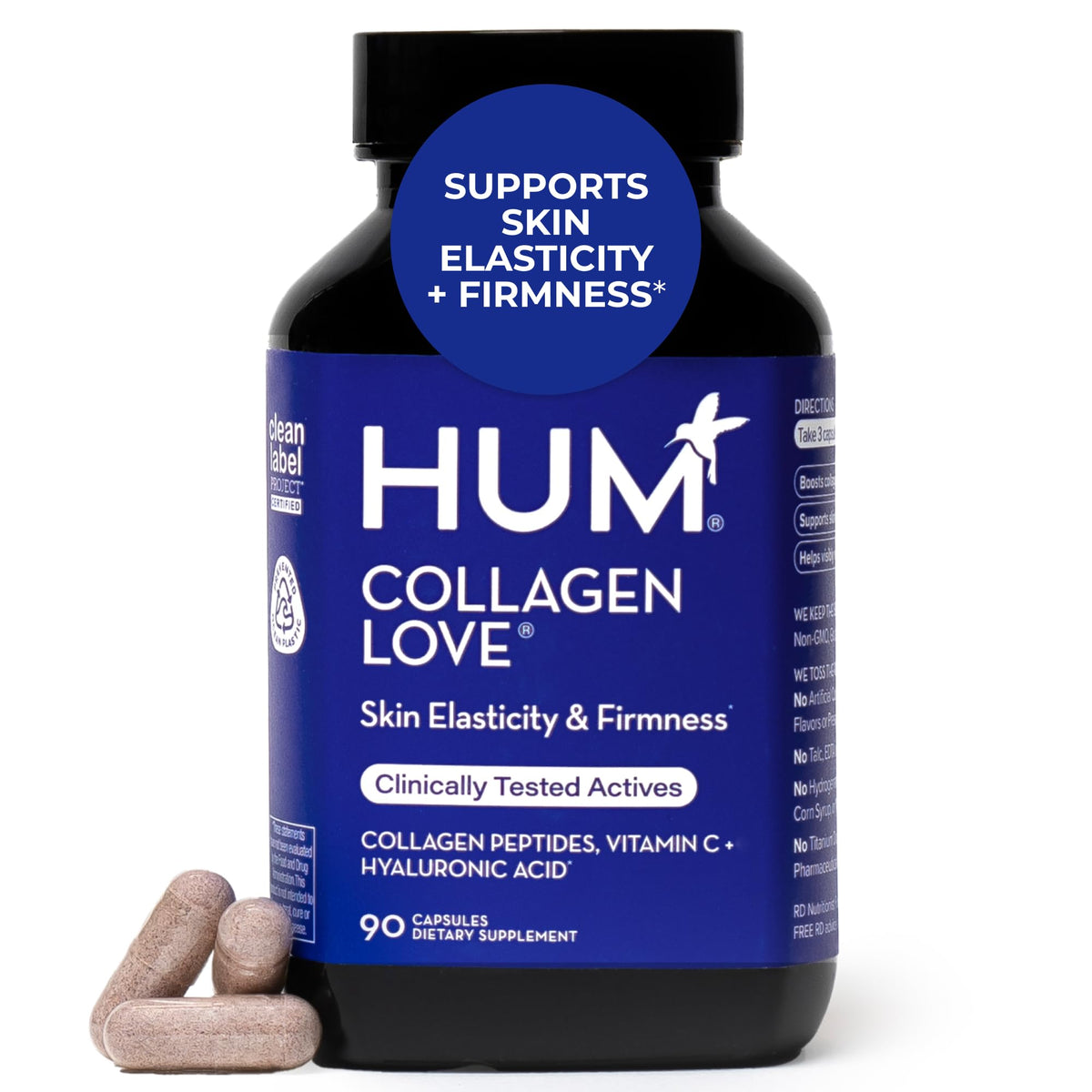 HUM Collagen Love Skin Supplement, Collagen Peptides Capsules with Hyaluronic Acid & Vitamin C, Supports Firm Skin & Helps Minimize Signs of Aging, Supplements - PrimeBioHealth - canada supplements