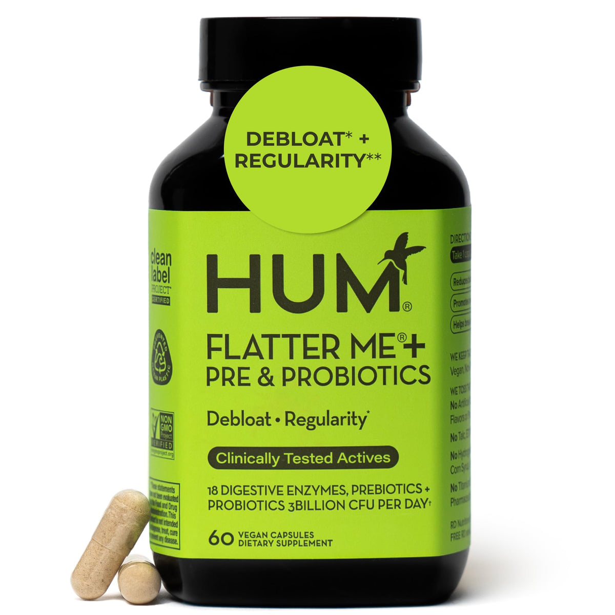 HUM Flatter Me Digestive Enzymes Plus Prebiotics & Probiotics, Digestive Health Bloating Supplement for Women & Men, Fast Acting Anti Bloat Pills Multi Enzyme - PrimeBioHealth - canada supplements