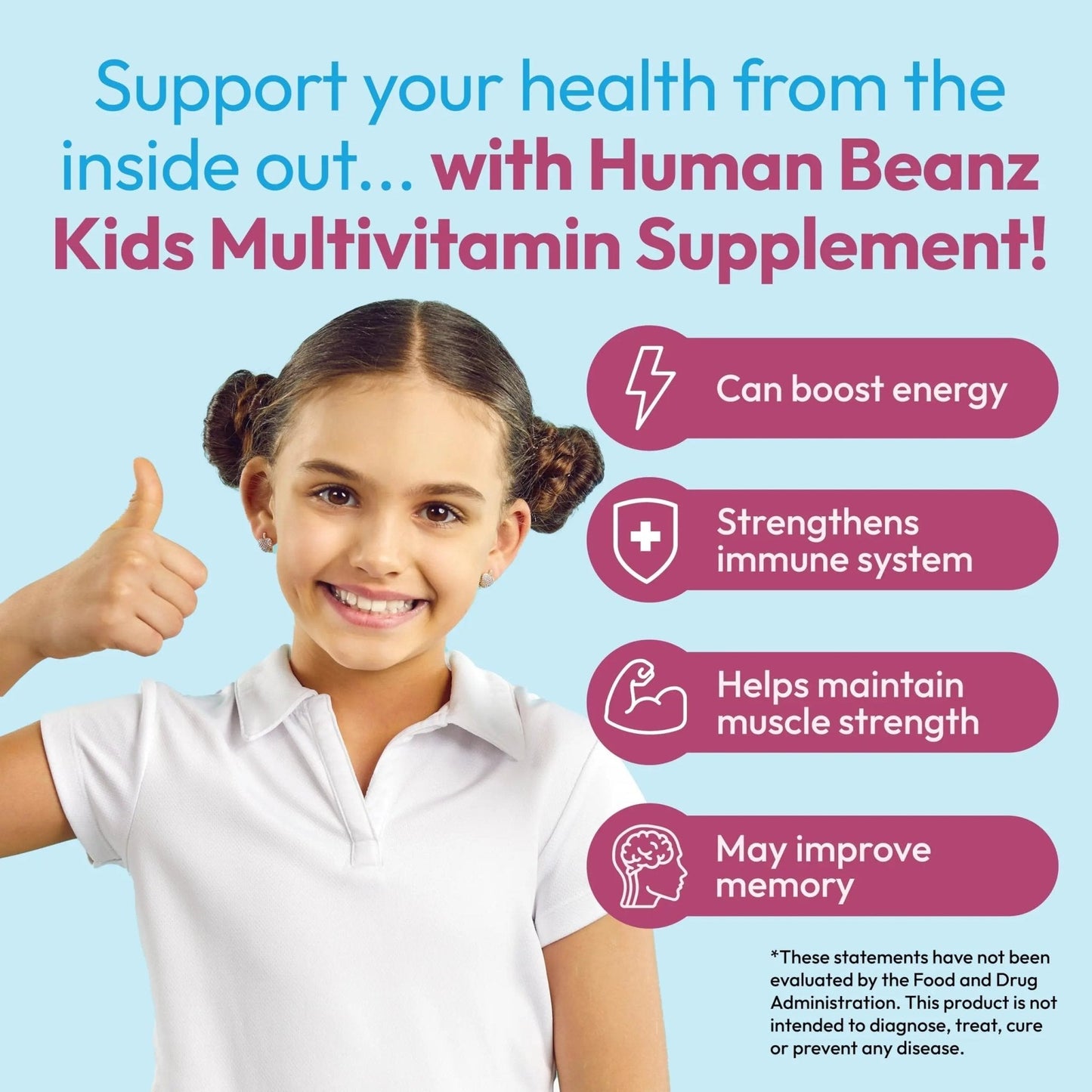 Human Beanz Multivitamin Jelly Bean Gummies with Zinc for Kids, Immune Support Dietary Supplements, Vegetarian, 120 Berry Blast Jelly Beans, Kosher - PrimeBioHealth - canada supplements