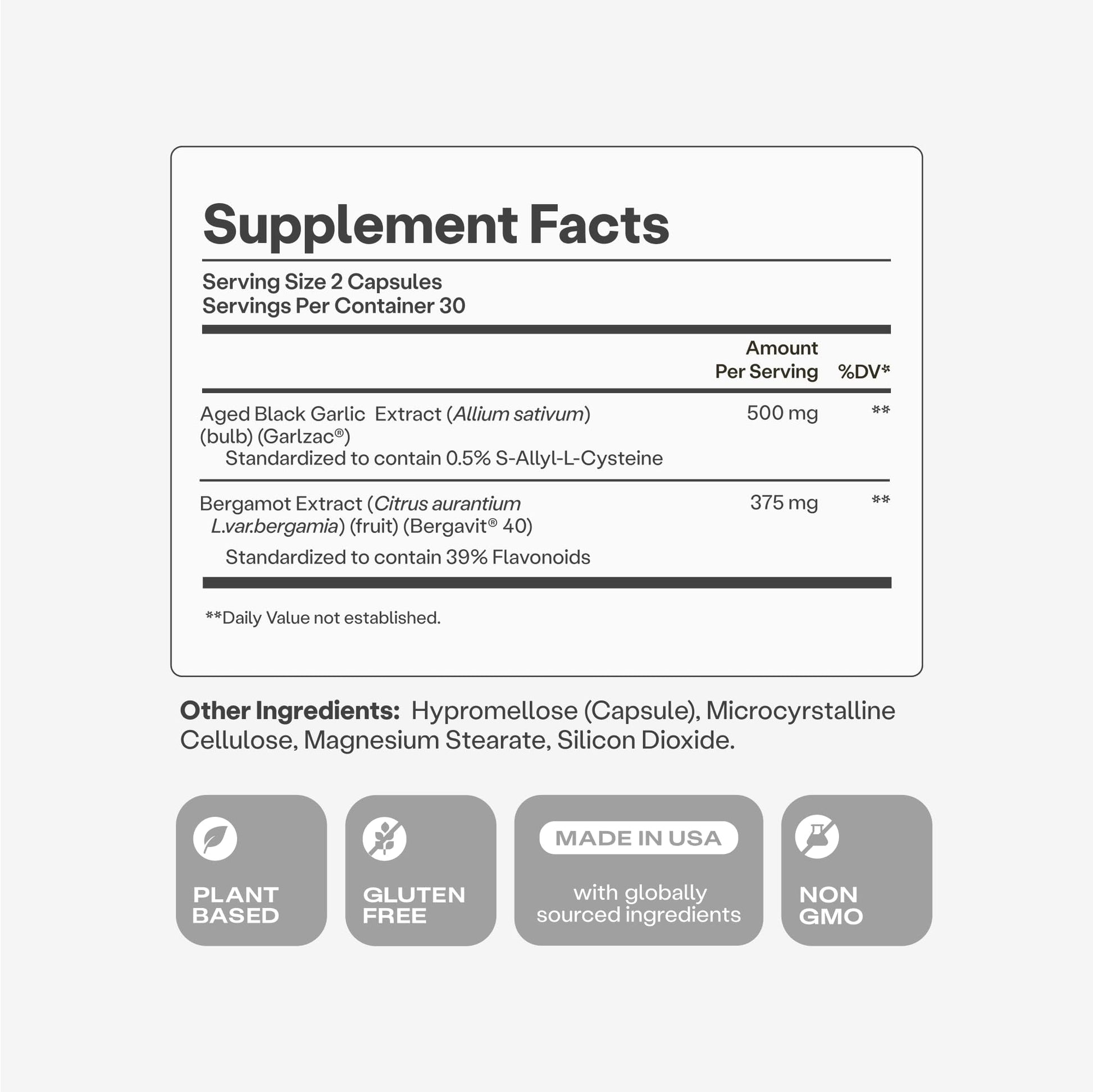 Humann Cholesterol Health Daily, Aged Black Garlic Extract & Citrus Bergamot, Cholesterol & Lipid Support Supplement, 60 Capsules - PrimeBioHealth - canada supplements