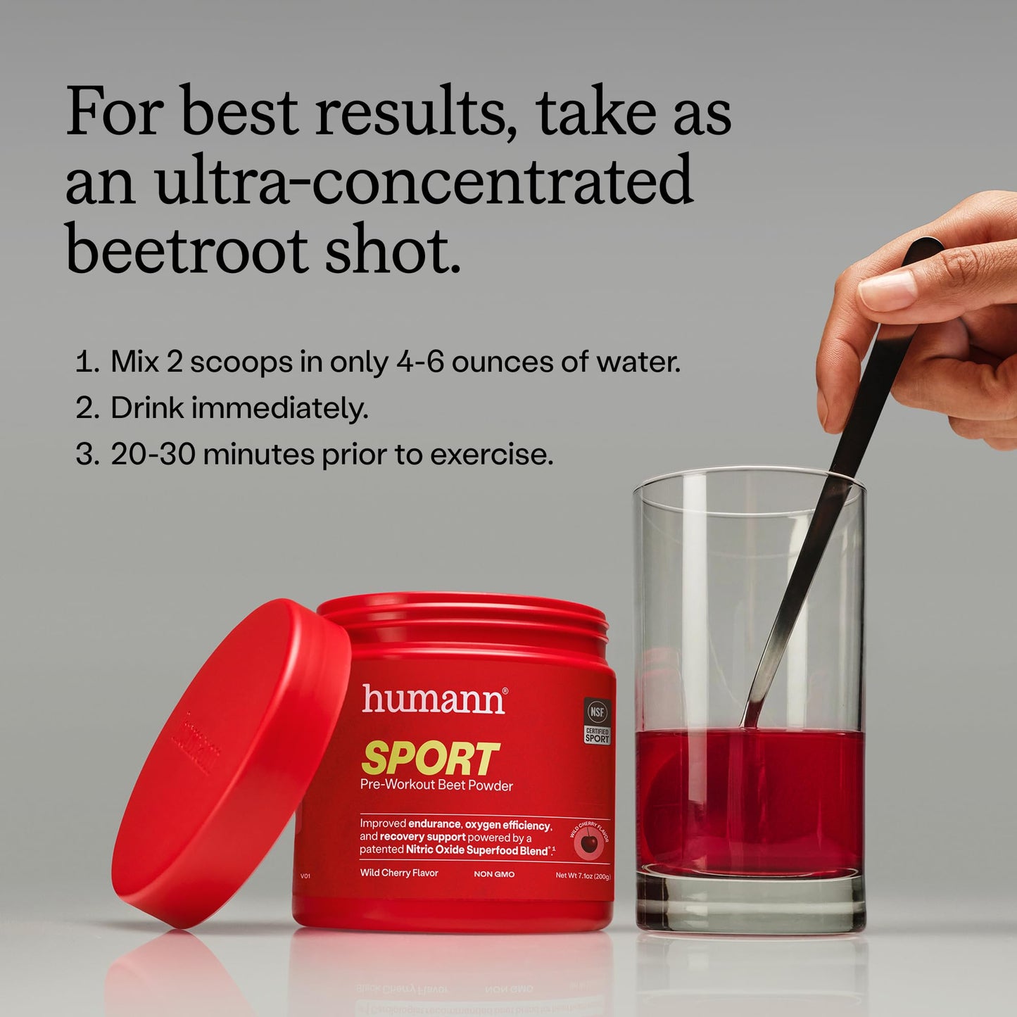Humann SuperBeets Sport Endurance Pre Workout Powder, Nitric Oxide Supplement, NSF Certified, Stimulant & Caffeine Free, Made with Beet Root, - PrimeBioHealth - canada supplements