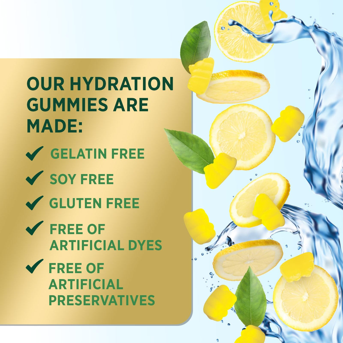 Hydration Electrolyte Gummies - Daily Liquid Replenisher Gummy - Electrolyte Multiplier with Minerals, Potassium & Real Salt - Vegan, Non-GMO - Tasty Lemon Flavor Hydration Electrolytes - 60 Gummies - PrimeBioHealth - canada supplements