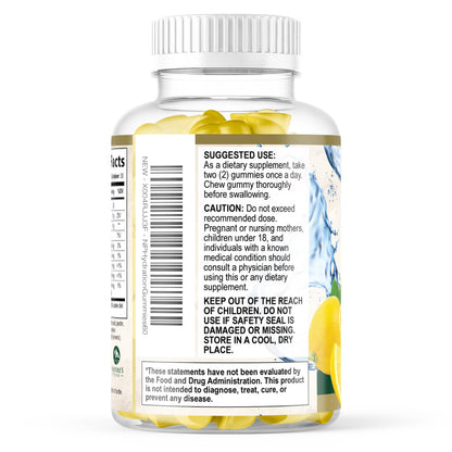 Hydration Electrolyte Gummies - Daily Liquid Replenisher Gummy - Electrolyte Multiplier with Minerals, Potassium & Real Salt - Vegan, Non-GMO - Tasty Lemon Flavor Hydration Electrolytes - 60 Gummies - PrimeBioHealth - canada supplements