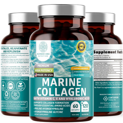 Hydrolyzed Marine Collagen with Hyaluronic Acid, Vitamin C, Theaflavin and Copper, Collagen Supplement for Women and Men for Radiant Skin, Hair & Nails, - PrimeBioHealth - canada supplements