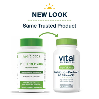 Hyperbiotics Vital Nutrients Prebiotic and Probiotic for Women and Men | 60 Billion CFU | Pre and Probiotics Supports Digestive Health, Constipation, - PrimeBioHealth - canada supplements