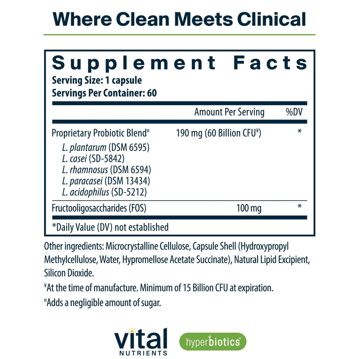 Hyperbiotics Vital Nutrients Prebiotic and Probiotic for Women and Men | 60 Billion CFU | Pre and Probiotics Supports Digestive Health, Constipation, - PrimeBioHealth - canada supplements