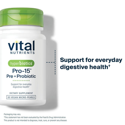 Hyperbiotics Vital Nutrients Pro-15 Prebiotics and Probiotics for Women and Men | 15 Science Backed Strains | Supports Occasional Constipation - PrimeBioHealth - canada supplements