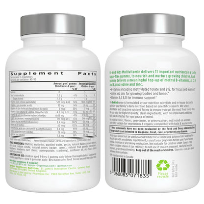 Igennus Methylated Kids Multivitamin Gummies, Clean Label & Third Party Tested, No Artificial Sweeteners or Flavors, Sugar Free, Age 4+, 90 Natural Berry Flavor - PrimeBioHealth - canada supplements
