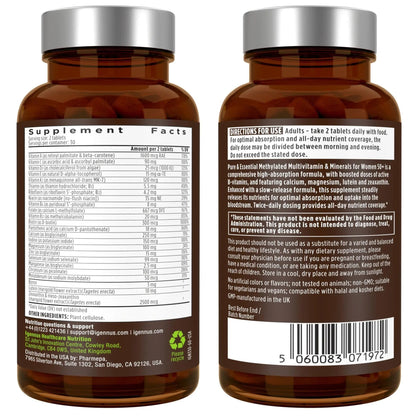 Igennus Methylated Women's 50+ Multivitamin with Calcium & Magnesium, Pure & Clean, All-Day Nutrient Delivery with High-Strength B-Vitamins - PrimeBioHealth - canada supplements