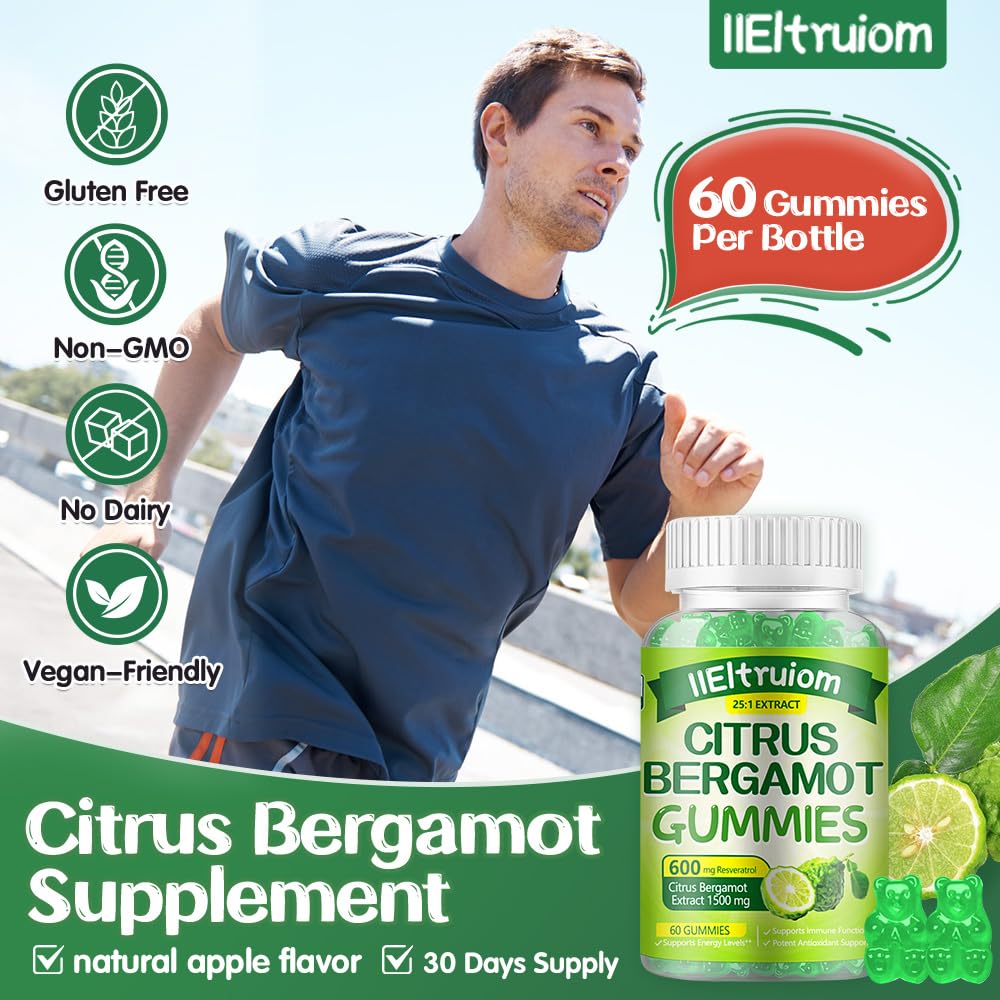 IIEltruiom Citrus Bergamot 1500mg, Citrus Bergamot Gummies for Healthy Cholesterol, Bergamot Supplements 25:1 Extract from Italy Bergamot, - PrimeBioHealth - canada supplements