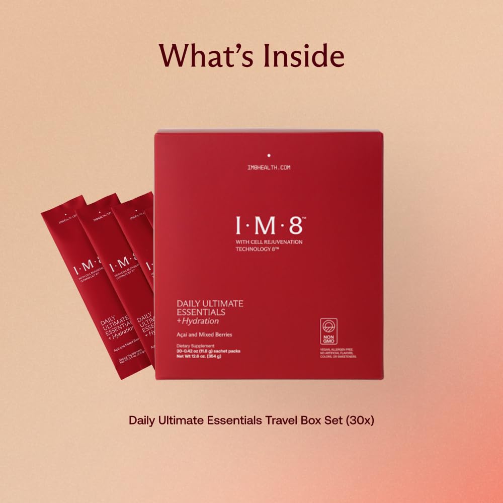 IM8 Daily Ultimate Essentials All-in-One Multivitamin Supplement, 92 Nutrient Rich Ingredients CoQ10, Probiotics, Vitamins, Greens, Gluten Free, Vegan, - PrimeBioHealth - canada supplements
