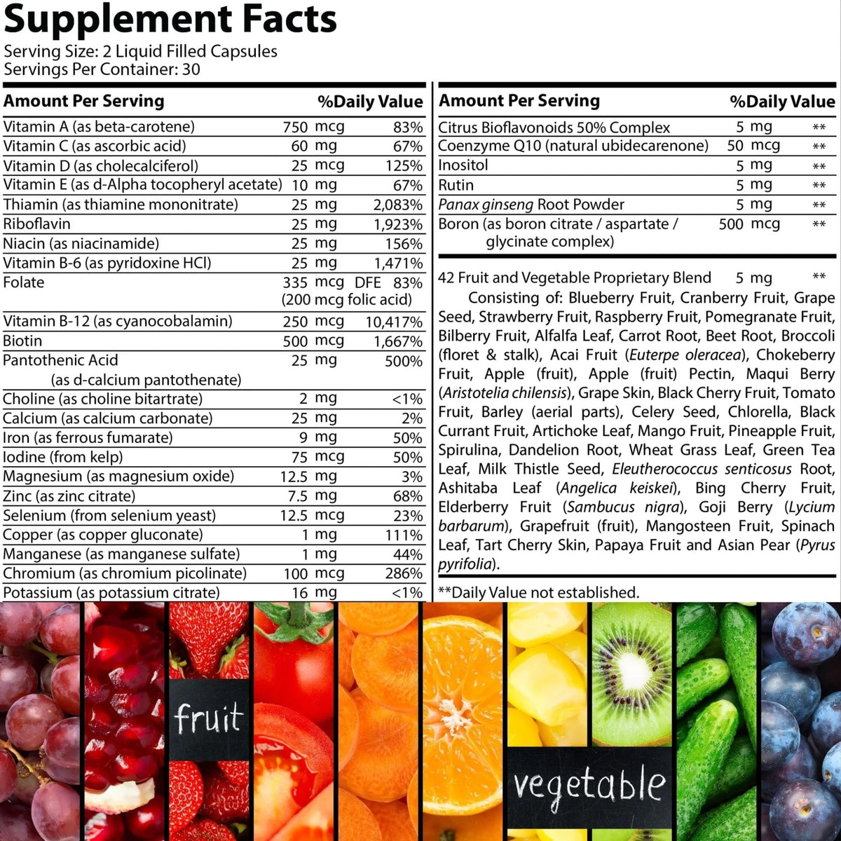 Iman Vitamins Halal Complete Multivitamin Capsules for Adults Men & Women | 42 Fruit & Vegetable Blend - PrimeBioHealth - canada supplements