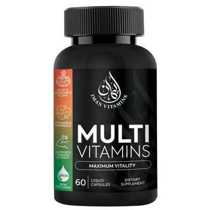 Iman Vitamins Halal Complete Multivitamin Capsules for Adults Men & Women | 42 Fruit & Vegetable Blend - PrimeBioHealth - canada supplements