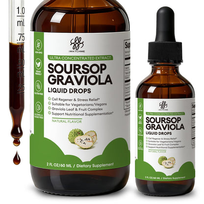 iMATCHME Soursop Graviola Liquid Drop for Cell Support & Regeneration, Immune System and Gut Health Support, Soursop Bitters Liquid - PrimeBioHealth - canada supplements