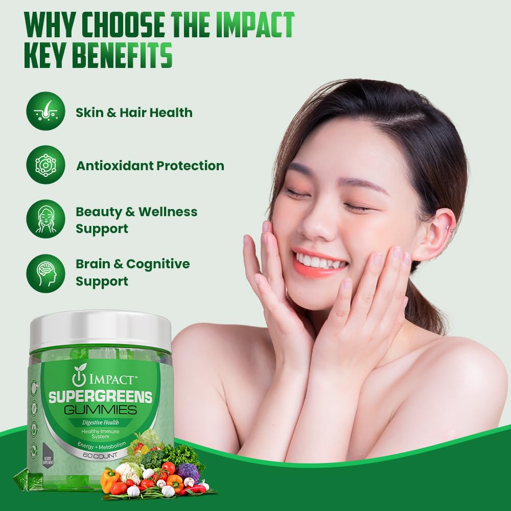 IMPACT Fiber Gummies for Adults, Women & Kids – Supergreens Veggies Daily High Fiber Gummies, for Gut Health & Immunity, Vegetarian Gummy Fiber Supplement, - PrimeBioHealth - canada supplements