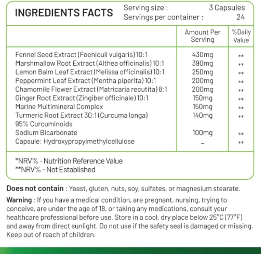 Inaya Nutrition BloatBarrier 72 Capsules - Natural Digestion and Bloating Supplement for Stomach Bloating Relief, Gas Reduction, and Improved Bowel Movements - PrimeBioHealth - canada supplements