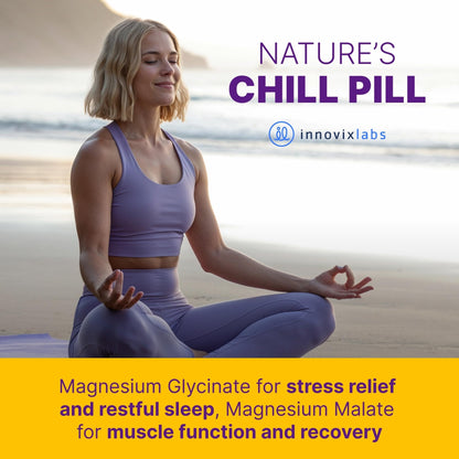 InnovixLabs Advanced Magnesium Capsules - 150 Ct, 210 mg - Chelated Glycinate and Malate - High Absorption, Promotes Relaxation, Bones, Muscle Health, Vegan Malate Sleep Supplement - PrimeBioHealth - canada supplements
