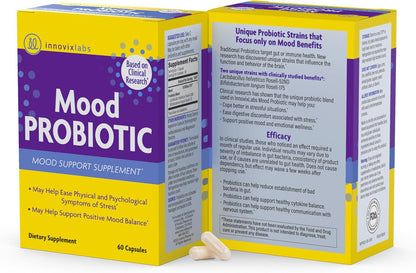 InnovixLabs Mood Probiotic & Triple Omega Bundle Mood Probiotic (60 Capsules) Triple Strength Omega-3 Fish Oil (200 Softgel). Supports Brain, Joints and Immune Health* - PrimeBioHealth - canada supplements