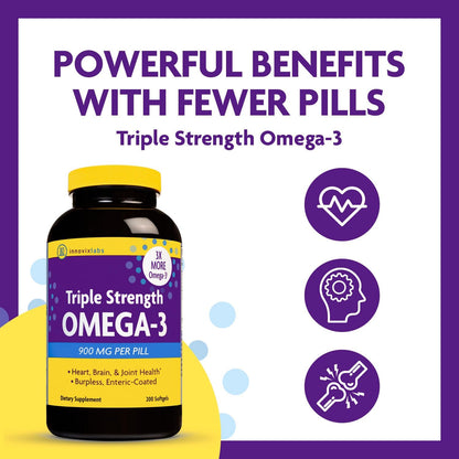 InnovixLabs Mood Probiotic & Triple Omega Bundle Mood Probiotic (60 Capsules) Triple Strength Omega-3 Fish Oil (200 Softgel). Supports Brain, Joints and Immune Health* - PrimeBioHealth - canada supplements