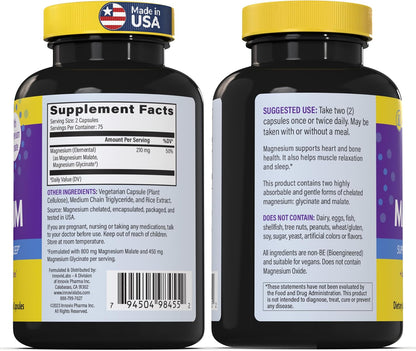 InnovixLabs Vitamin K2 & Magnesium Bundle Full Spectrum Vitamin K2 (90 softgels) Advanced Magnesium (150 Time-Release Capsules). Supports Healthy Bones & Arteries. * - PrimeBioHealth - canada supplements