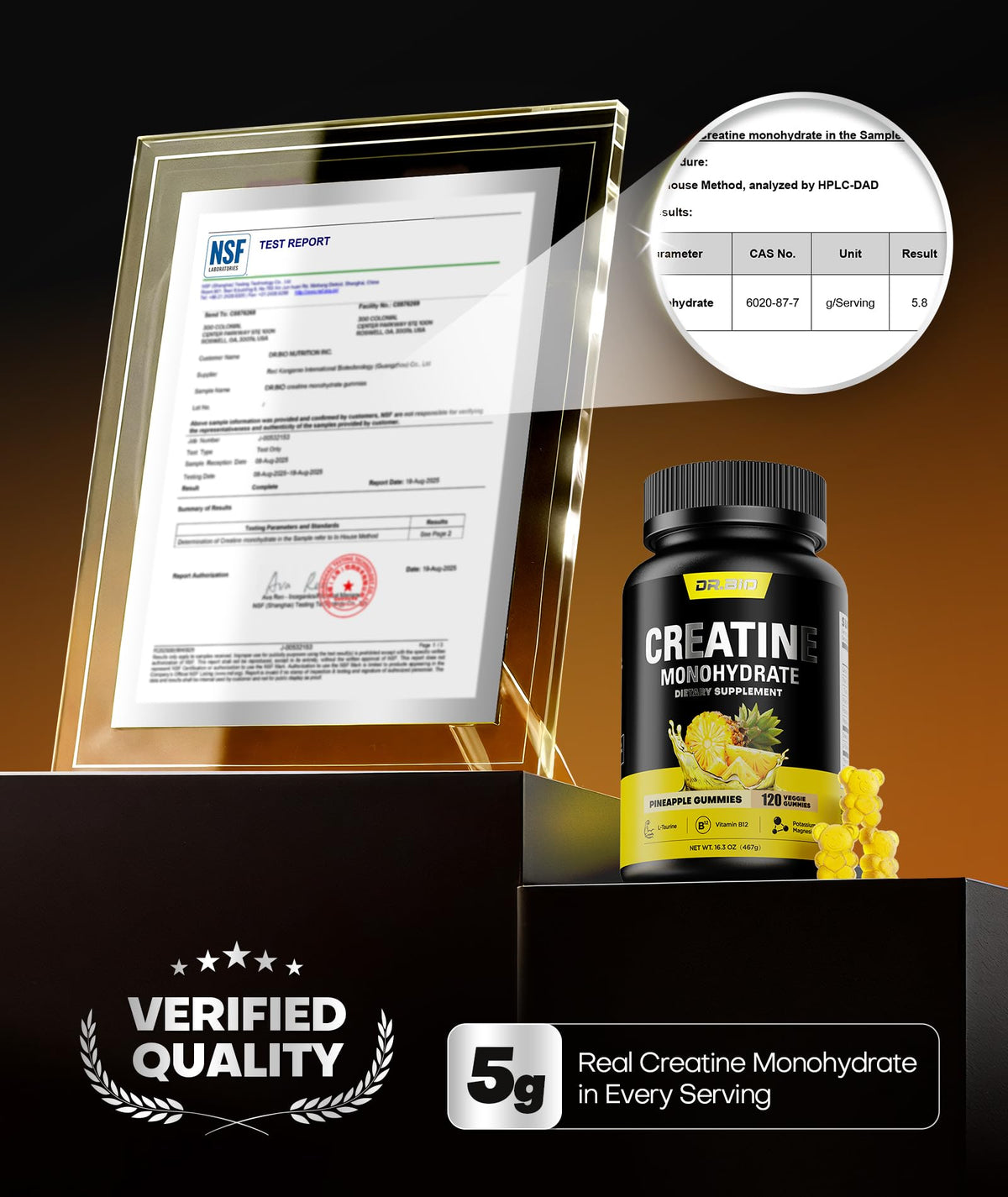 Instant Boost Creatine Monohydrate Gummies, Complex Formula with Real 5000mg Creatine, L-Taurine, B12, Mg & K, Pre-Workout Creatine for Women & Men to Support Energy - PrimeBioHealth - canada supplements