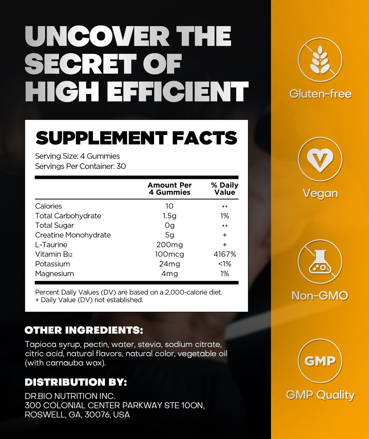 Instant Boost Creatine Monohydrate Gummies, Complex Formula with Real 5000mg Creatine, L-Taurine, B12, Mg & K, Pre-Workout Creatine for Women & Men to Support Energy - PrimeBioHealth - canada supplements