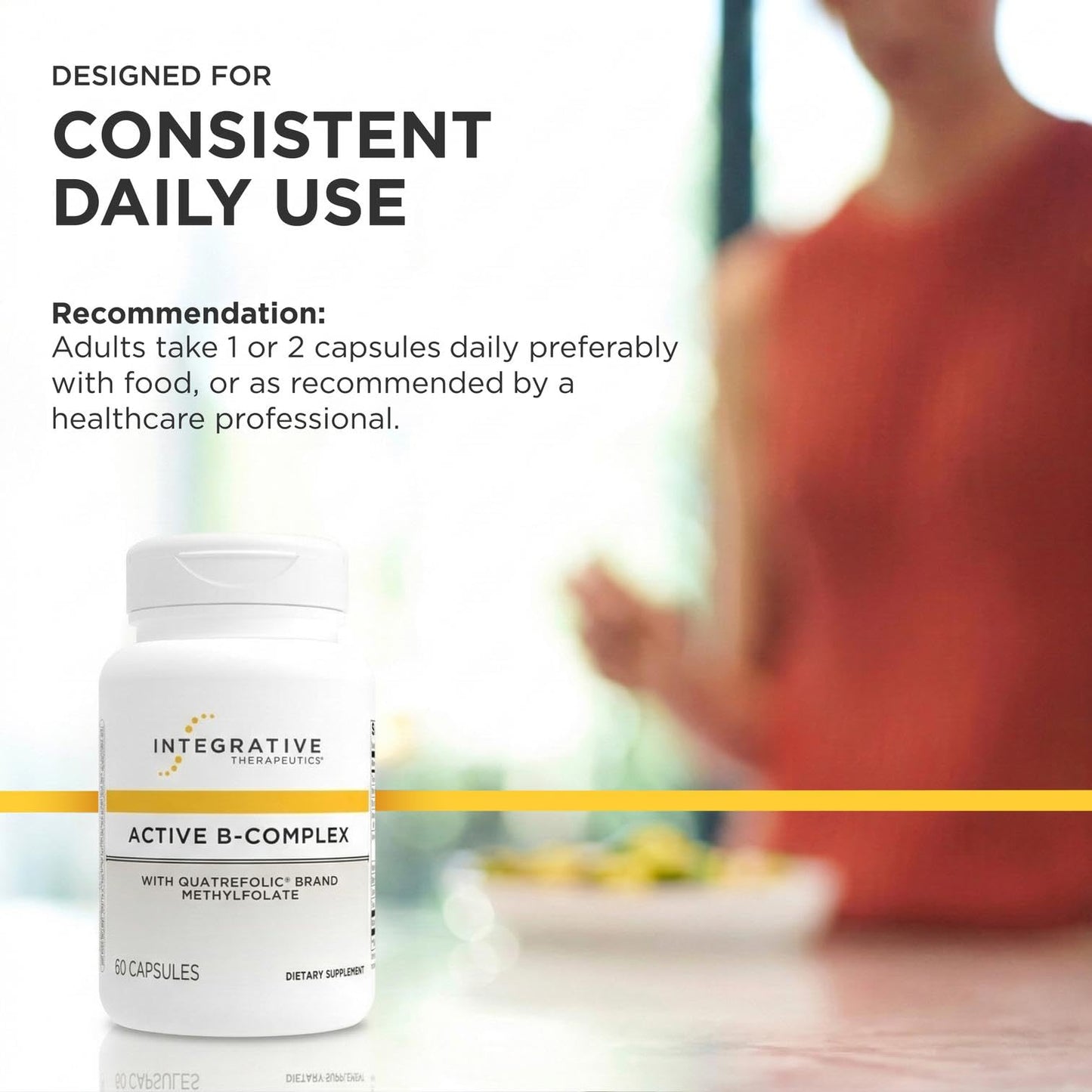 Integrative Therapeutics Active B-Complex - with Choline and Methylfolate - Cellular Energy, Immune Function & Heart Health Support with Vitamins B2, B6 & B12 - PrimeBioHealth - canada supplements